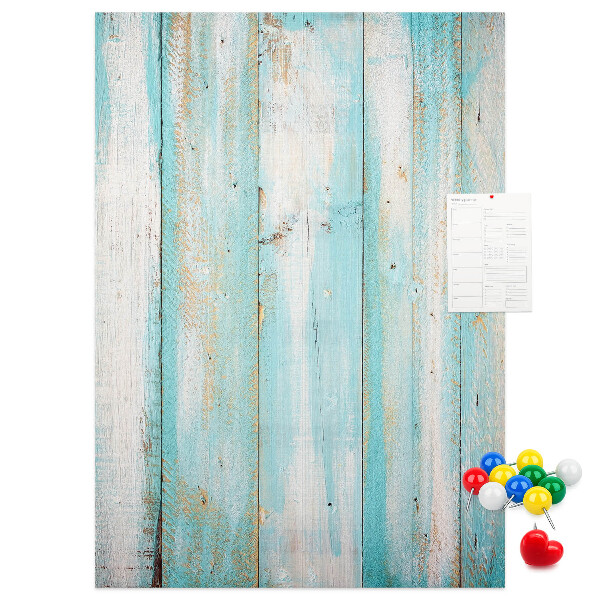 Tableau de liège Texture de bois dans des tons de bleu