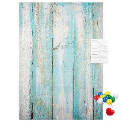 Tableau de liège Texture de bois dans des tons de bleu