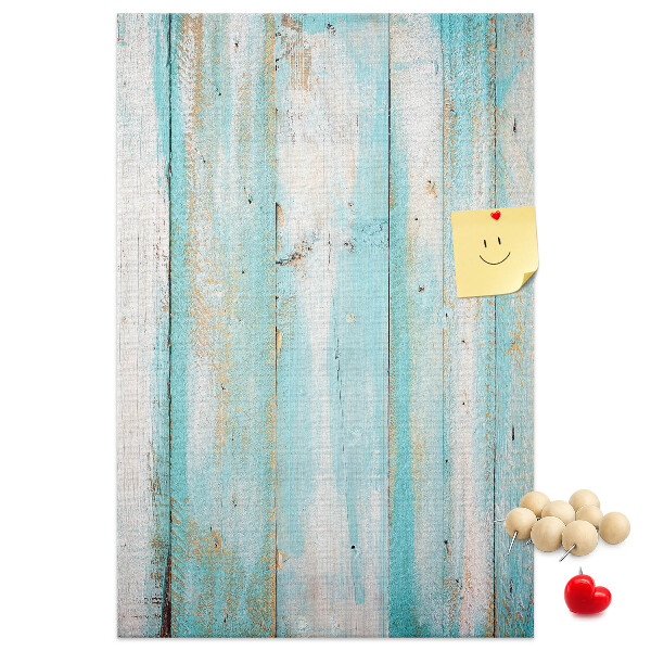 Tableau de liège Texture de bois dans des tons de bleu