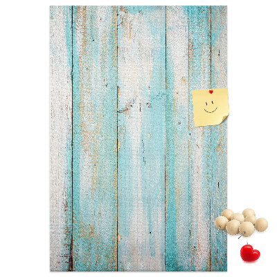 Tableau de liège Texture de bois dans des tons de bleu