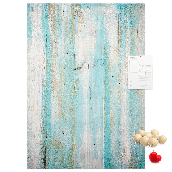 Tableau de liège Texture de bois dans des tons de bleu