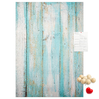 Tableau de liège Texture de bois dans des tons de bleu
