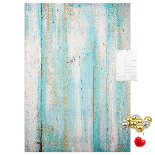 Tableau de liège Texture de bois dans des tons de bleu