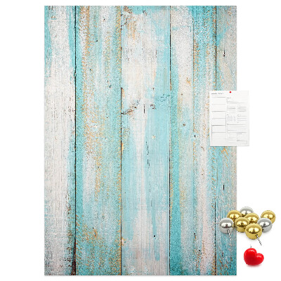 Tableau de liège Texture de bois dans des tons de bleu