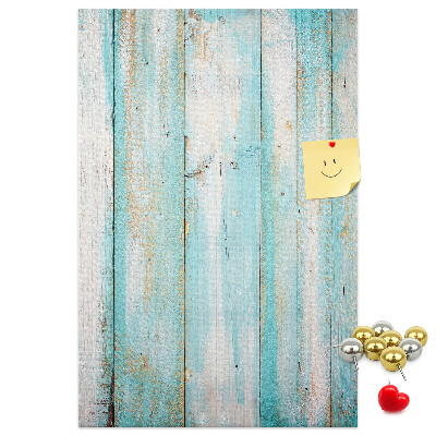 Tableau de liège Texture de bois dans des tons de bleu