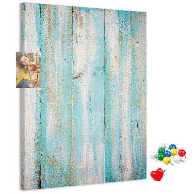 Tableau de liège Texture de bois dans des tons de bleu