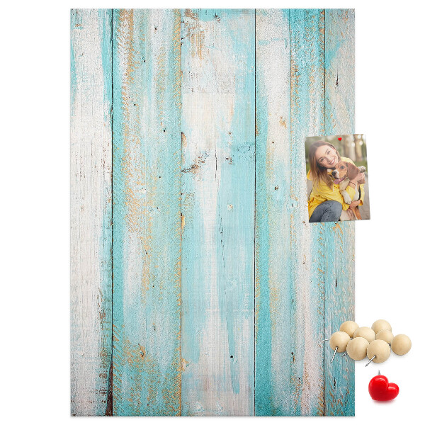 Tableau de liège Texture de bois dans des tons de bleu