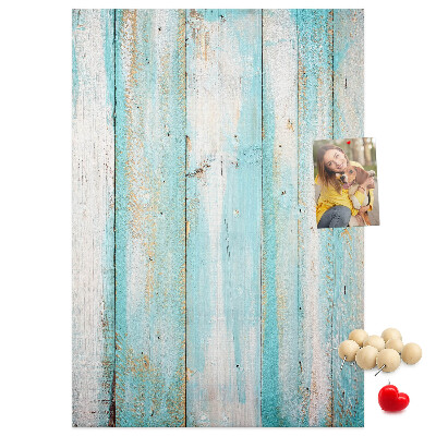 Tableau de liège Texture de bois dans des tons de bleu