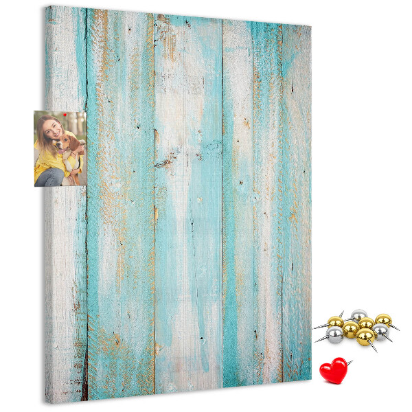 Tableau de liège Texture de bois dans des tons de bleu