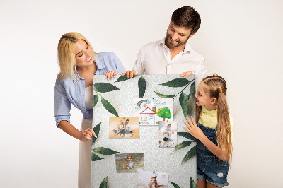 Tableau en liège fantaisie Feuilles vertes sur fond clair