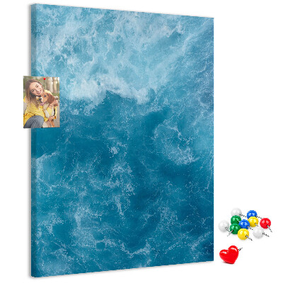 Tableau en liège déco Vagues océaniques aux nuances de bleu