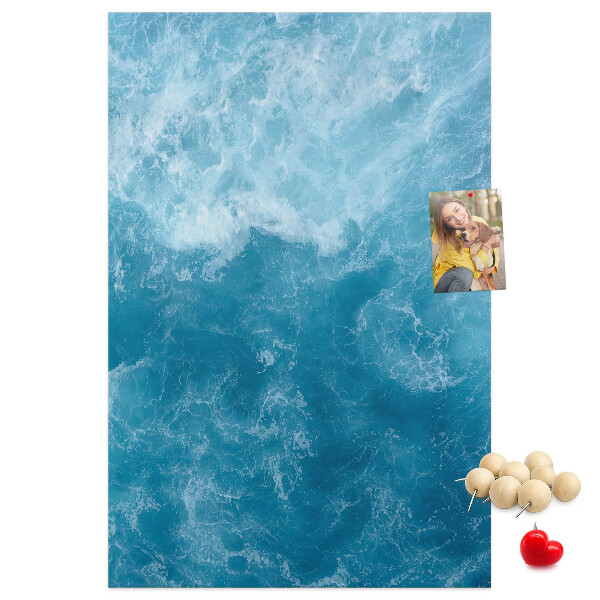 Tableau en liège déco Vagues océaniques aux nuances de bleu