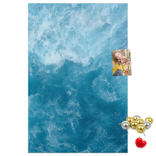 Tableau en liège déco Vagues océaniques aux nuances de bleu