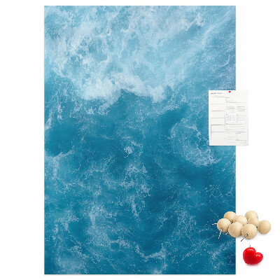Tableau en liège déco Vagues océaniques aux nuances de bleu