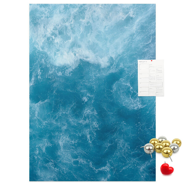 Tableau en liège déco Vagues océaniques aux nuances de bleu
