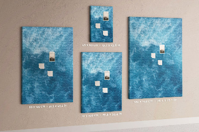 Tableau en liège déco Vagues océaniques aux nuances de bleu