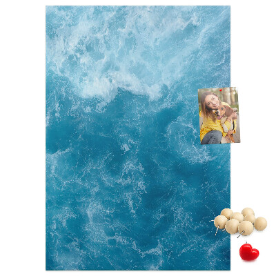 Tableau en liège déco Vagues océaniques aux nuances de bleu