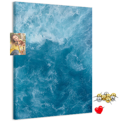 Tableau en liège déco Vagues océaniques aux nuances de bleu