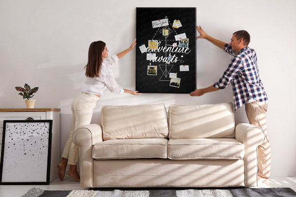 Tableau en liège déco Formes géométriques dans un style minimaliste