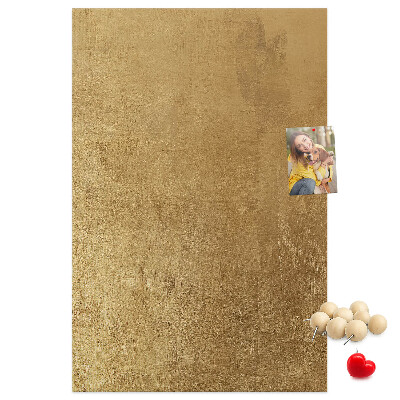 Tableau en liège fantaisie Papier doré avec des épingles colorées