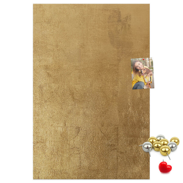 Tableau en liège fantaisie Papier doré avec des épingles colorées
