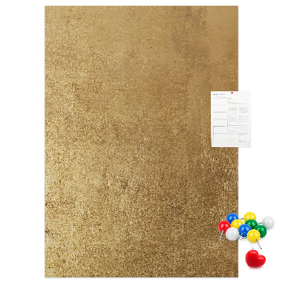 Tableau en liège fantaisie Papier doré avec des épingles colorées