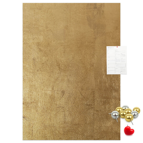 Tableau en liège fantaisie Papier doré avec des épingles colorées