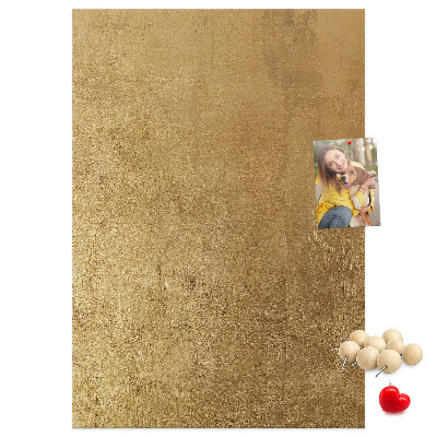 Tableau en liège fantaisie Papier doré avec des épingles colorées