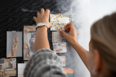 Tableau en liège déco Brouillard noir et blanc avec une transition douce