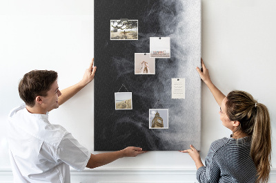 Tableau en liège déco Brouillard noir et blanc avec une transition douce