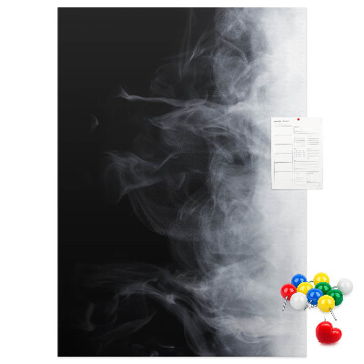 Tableau en liège déco Brouillard noir et blanc avec une transition douce