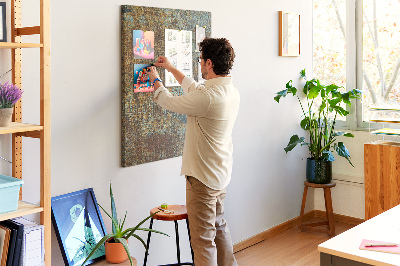 Tableau de liège Texture rustique avec des touches de bleu