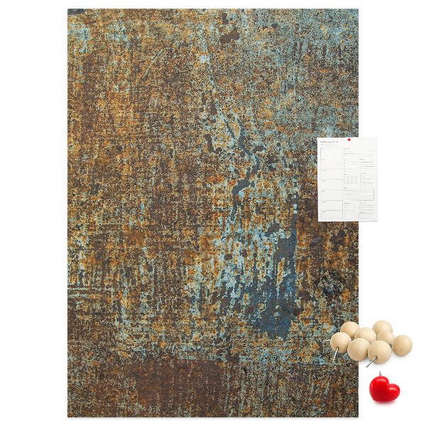 Tableau de liège Texture rustique avec des touches de bleu