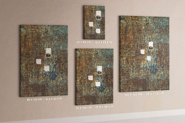 Tableau de liège Texture rustique avec des touches de bleu