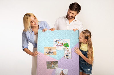 Tableau en liège fantaisie Formes géométriques aux teintes pastel