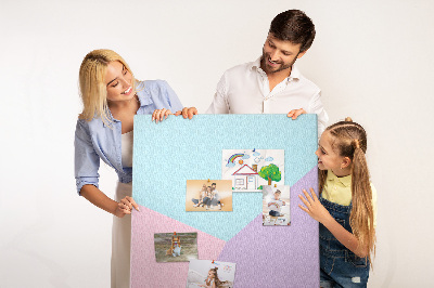 Tableau en liège fantaisie Formes géométriques aux teintes pastel