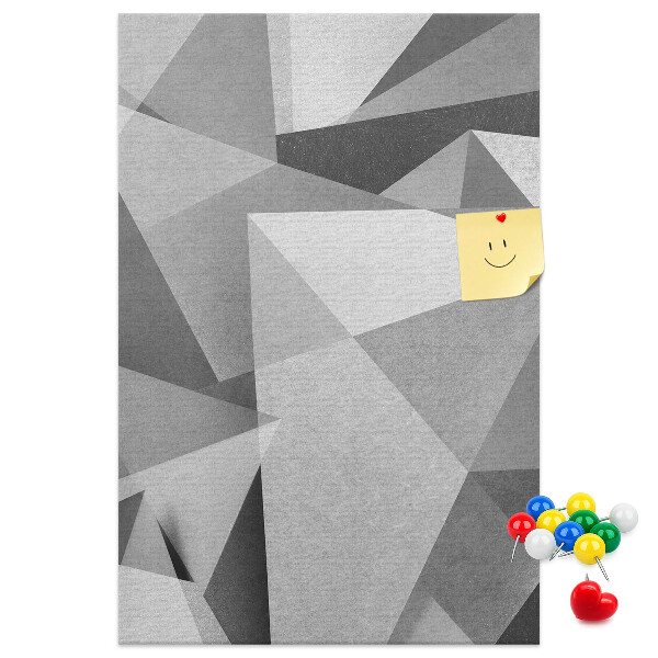 Tableau en liège déco Motif abstrait en niveaux de gris avec des triangles