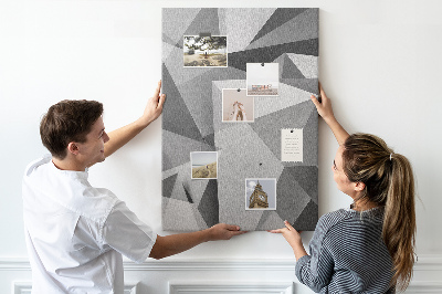 Tableau en liège déco Motif abstrait en niveaux de gris avec des triangles