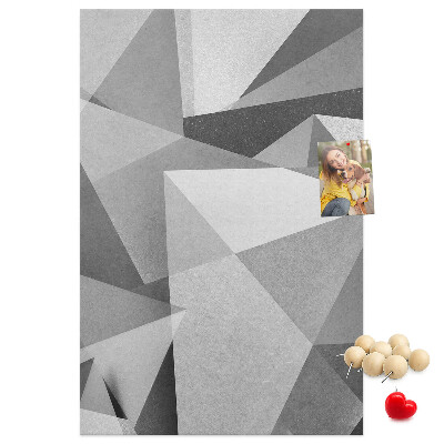 Tableau en liège déco Motif abstrait en niveaux de gris avec des triangles