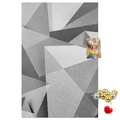Tableau en liège déco Motif abstrait en niveaux de gris avec des triangles