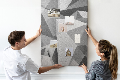Tableau en liège déco Motif abstrait en niveaux de gris avec des triangles