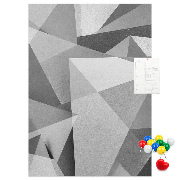 Tableau en liège déco Motif abstrait en niveaux de gris avec des triangles