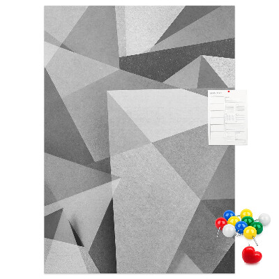 Tableau en liège déco Motif abstrait en niveaux de gris avec des triangles