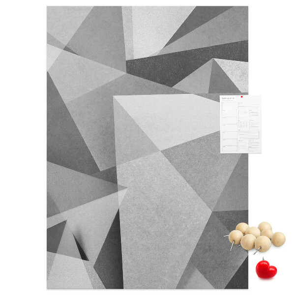 Tableau en liège déco Motif abstrait en niveaux de gris avec des triangles