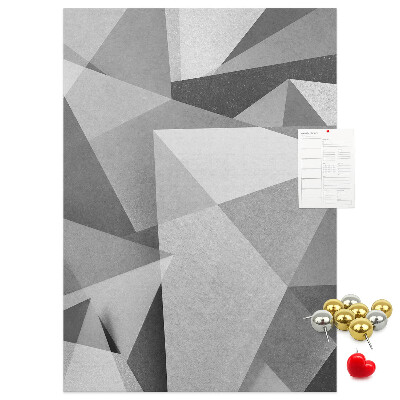 Tableau en liège déco Motif abstrait en niveaux de gris avec des triangles