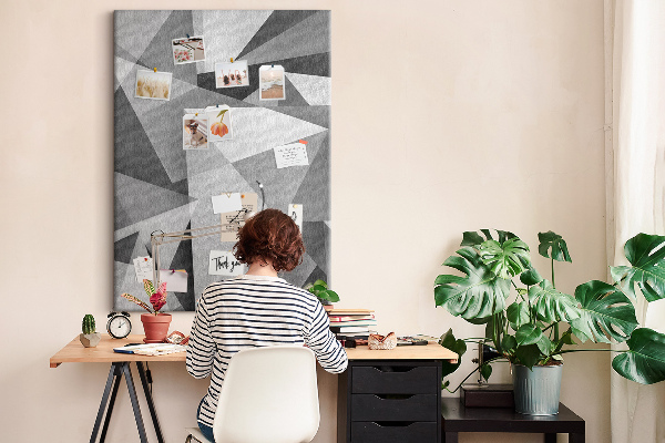 Tableau en liège déco Motif abstrait en niveaux de gris avec des triangles