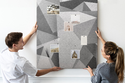 Tableau en liège déco Motif abstrait en niveaux de gris avec des triangles