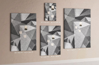 Tableau en liège déco Motif abstrait en niveaux de gris avec des triangles