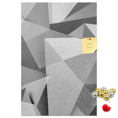 Tableau en liège déco Motif abstrait en niveaux de gris avec des triangles