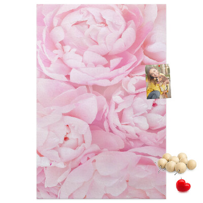 Tableau en liège fantaisie Pivoines roses délicates en pleine floraison